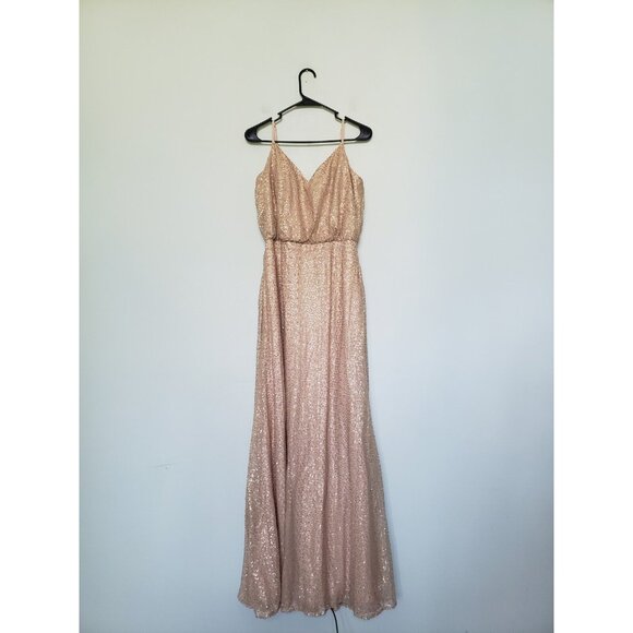 kennedy blue Dresses & Skirts - Kennedy Blue Women 8 Bridesmaid Dress Gold Sparkly All Over Sequins 28368 NWT